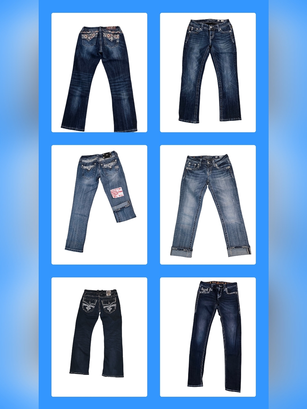 Miss Me Women's Size 26 Bundle Skinny Boot Capri Denim Embellished Jeans Y2k